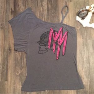 Metal mulisha one sleeve blouse